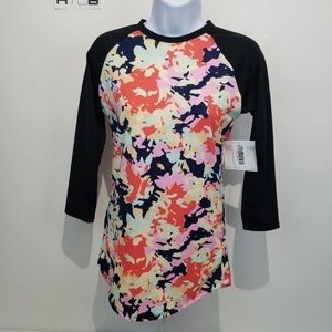 LuLaRoe Randy Womens Top Size XXS Multicolor Camo